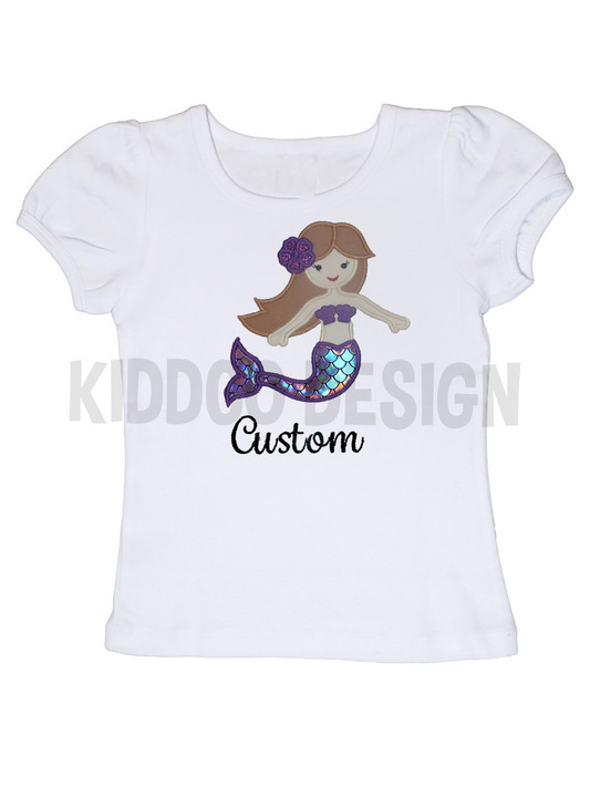 Brunette Caucasian Mermaid T-Shirt